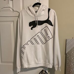 Puma White and Black Logo Hoodie for Men